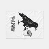 Hello Darkness My Old Friend Meme Crow Drinking Bl Fleece Deken (Voorkant (Horizontaal))