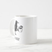 Hello Darkness My Old Friend Meme Crow Drinking Bl Koffiemok (Voorkant links)