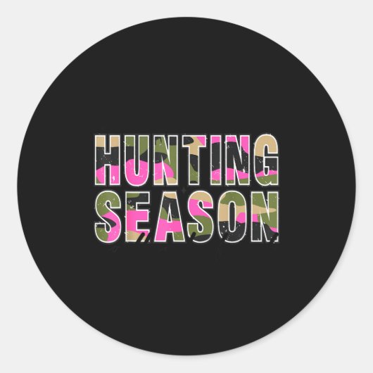 Hello Deer Season Goodbye Boyfriend Camo Flag Hunt Ronde Sticker (Voorkant)