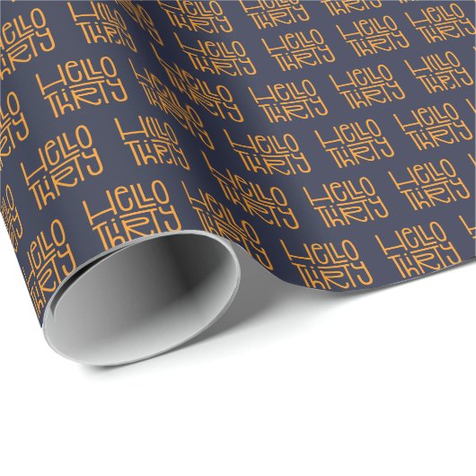 HELLO DERTIG Moderne 30e verjaardag Cadeaupapier (Rol Hoek)