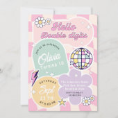 Hello Double Digits 10th birthday party Kaart (Voorkant)