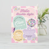 Hello Double Digits 10th birthday party Kaart (Staand voorkant)