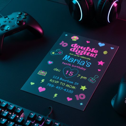 Hello Double Digits Gaming 10th Birthday Kaart