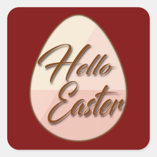 Hello Easter – Minimal Egg Design - Autocolante Vierkante Sticker (Voorkant)