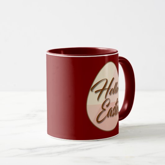 Hello Easter – Minimal Egg Design - caneca Mok (Voorkant rechts)