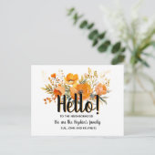 Hello,Editable We're New to the Neighborhood Briefkaart (Staand voorkant)