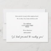 Hello, Editable We're New to the Neighborhood Invi Kaart (Achterkant)