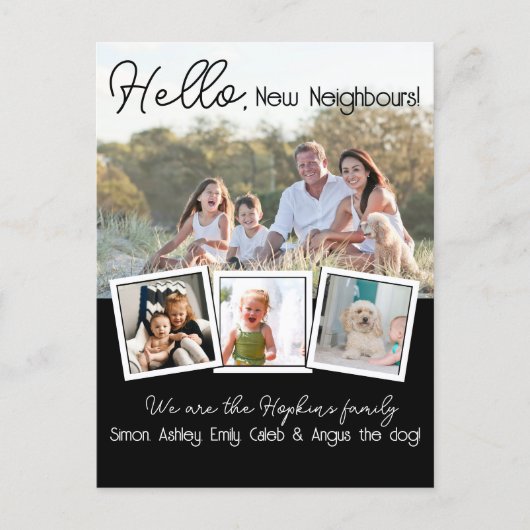 Hello Editable We're New to the Neighborhood phot Briefkaart (Voorkant)