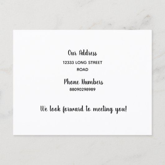 Hello Editable We're New to the Neighborhood phot Briefkaart (Achterkant)