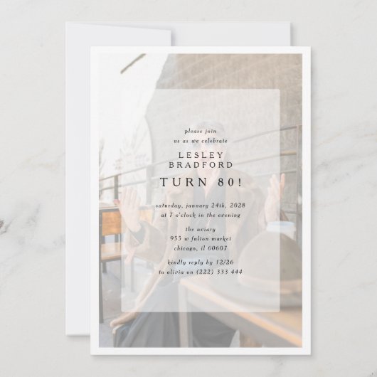 Hello EIGHTY' Modern Photo Collage 80th Birthday Kaart (Achterkant)