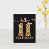 Hello Eleven Est 2014 11th Birthday Coquette Bow L Kaart (Gele Bloem)