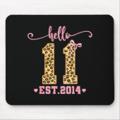 Hello Eleven Est 2014 11th Birthday Coquette Bow L Muismat (Voorkant)