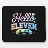 Hello Eleven Est 2014 Coquette Bow 11th Birthday G Muismat (Voorkant)