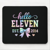 Hello Eleven Est 2014 Coquette Bow 11th Birthday G Muismat (Voorkant)