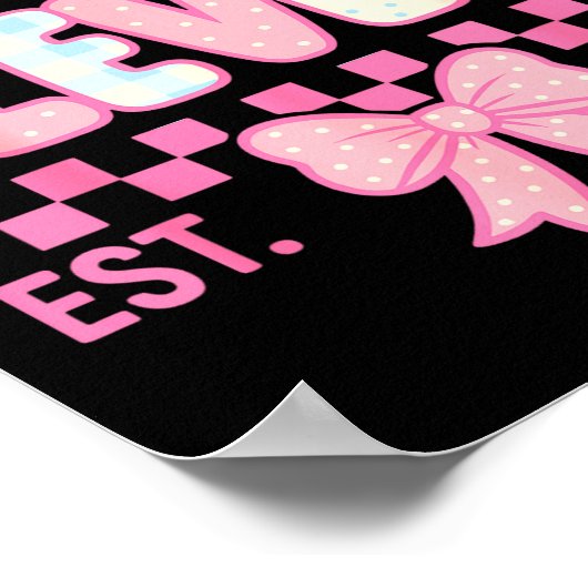 Hello Eleven Est 2014 Coquette Bow Happy 11th Birt Poster (Hoek)