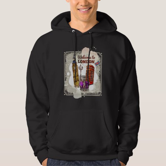 Hello England Welcome To London Hoodie (Voorkant)