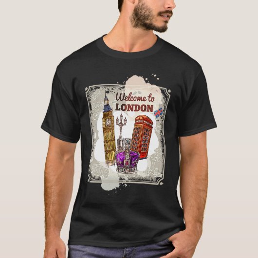 Hello England Welcome To London T-shirt (Voorkant)
