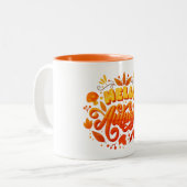 Hello Fall Autumn Leaves Coffee Mug | Cozy Two-Ton Tweekleurige Koffiemok (Voorkant links)