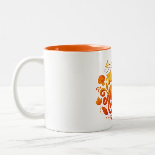 Hello Fall Autumn Leaves Coffee Mug | Cozy Two-Ton Tweekleurige Koffiemok (Links)