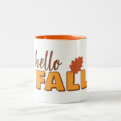 Hello Fall Autumn Mug Tweekleurige Koffiemok (Center)