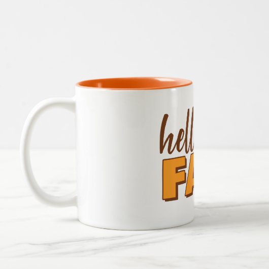 Hello Fall Autumn Mug Tweekleurige Koffiemok (Links)