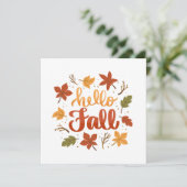 Hello Fall Greeting Card with Autumn Leaves (Staand voorkant)