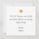 Hello Fall Greeting Card with Autumn Leaves (Achterkant)