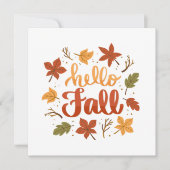 Hello Fall Greeting Card with Autumn Leaves (Voorkant)