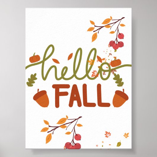 Hello Fall Poster - Wall Decor (Voorkant)