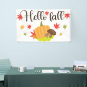 Hello Fall Pumpkin and Mushrooms Autumn  Spandoek (Beurs)