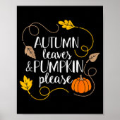 Hello Fall Pumpkin Autumn Leaves Pumpkin Please Fa Poster (Voorkant)