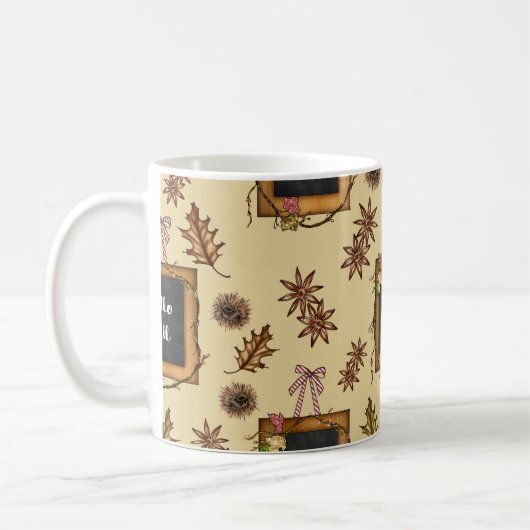 Hello Fall with Autumn Leaves Koffiemok (Links)