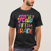 Hello Fifth 5th Grade Cute Back to School 5th Grad T-shirt (Voorkant)