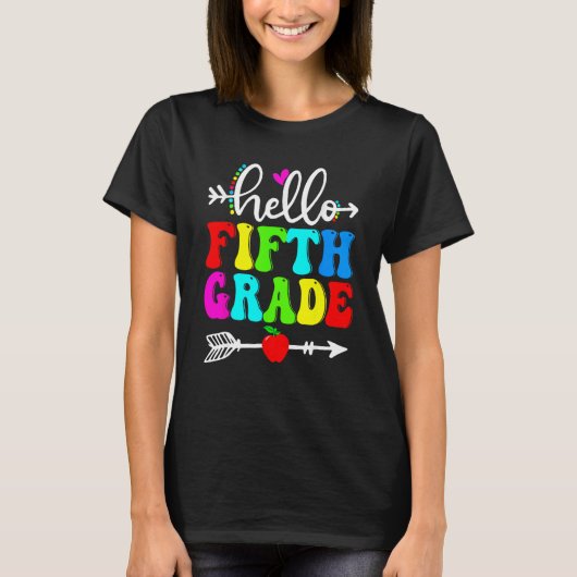Hello Fifth Grade Team 5th Grade Back To School Te T-shirt (Voorkant)
