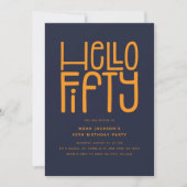 HELLO FIFTY Modern 50th Birthday Kaart (Voorkant)