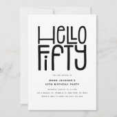 HELLO FIFTY Modern 50th Birthday Kaart (Voorkant)