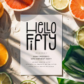 HELLO FIFTY Modern 50th Birthday Kaart