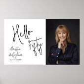 Hello Fifty Photo 50th Birthday Party Poster (Voorkant)