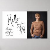 Hello Fifty Photo 50th Birthday Party Poster (Voorkant)
