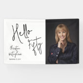 Hello Fifty Photo Script 50th Birthday Party Spandoek (Horizontaal)