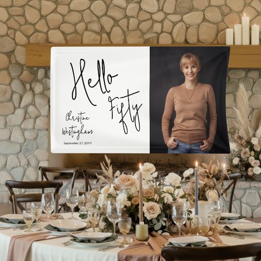 Hello Fifty Photo Script 50th Birthday Party Spandoek