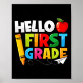 Hello First Grade 1st Grade Back To School Poster (Voorkant)