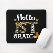 Hello First Grade Leopard print 1st Grade Back To Muismat (Met muis)