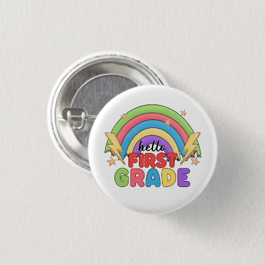 Hello First Grade Ronde Button 3,2 Cm (Voorkant /achterkant)