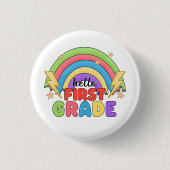 Hello First Grade Ronde Button 3,2 Cm (Voorkant)
