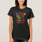 Hello First Grade Team 1st Grade Back To School Te T-shirt (Voorkant)