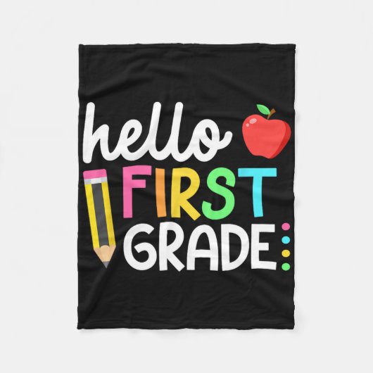 Hello First Grade Team 1st Grade Byck To School Te Fleece Deken (Voorkant)