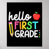 Hello First Grade Team 1st Grade Byck To School Te Poster (Voorkant)