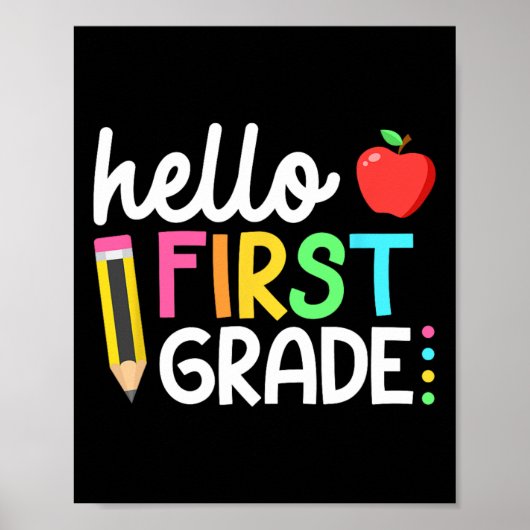 Hello First Grade Team 1st Grade Byck To School Te Poster (Voorkant)