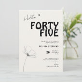 Hello Forty Five Bold Typography 45th Birthday Kaart (Staand voorkant)